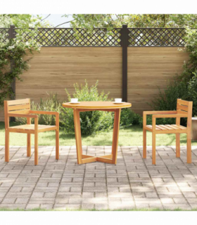 vidaXL Garden Dining Table Round Ø90x75 cm Solid Wood Acacia