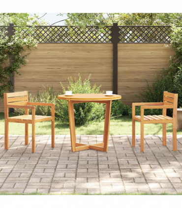 vidaXL Garden Dining Table Round Ø90x75 cm Solid Wood Acacia