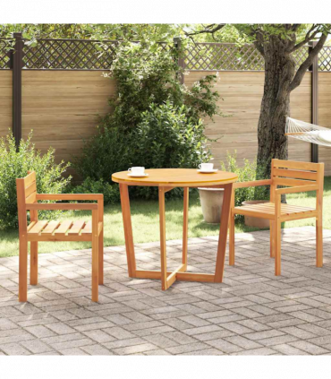 vidaXL Garden Dining Table Round Ø90x75 cm Solid Wood Acacia