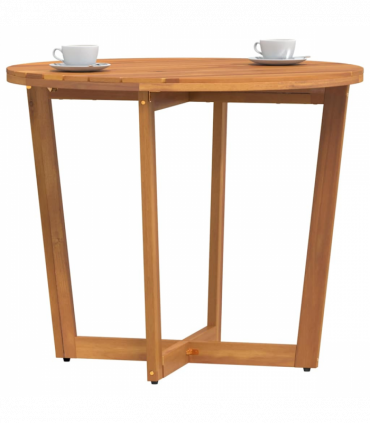 vidaXL Garden Dining Table Round Ø90x75 cm Solid Wood Acacia