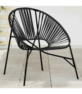 vidaXL Garden Egg Chair Black Poly Rattan