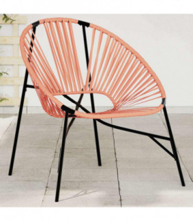 vidaXL Garden Egg Chair Black and Orange Poly Rattan
