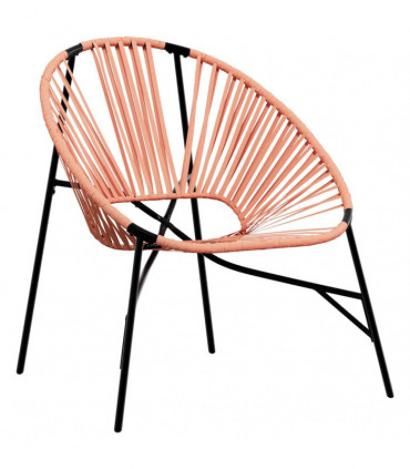 vidaXL Garden Egg Chair Black and Orange Poly Rattan