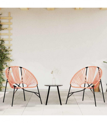 vidaXL Garden Egg Chair Black and Orange Poly Rattan