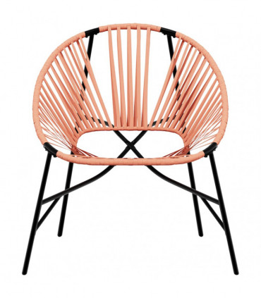 vidaXL Garden Egg Chair Black and Orange Poly Rattan