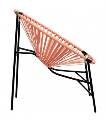 vidaXL Garden Egg Chair Black and Orange Poly Rattan