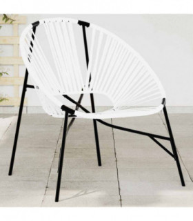vidaXL Garden Egg Chair Black and White Poly Rattan