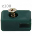 vidaXL Garden Fence Wire Holder with Screw 100 Sets Green