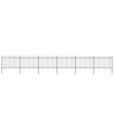 vidaXL Garden Fence with Hoop Top Steel 10.2x1.2 m Black