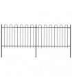 vidaXL Garden Fence with Hoop Top Steel 3.4x1.2 m Black