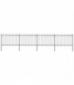 vidaXL Garden Fence with Hoop Top Steel 6.8x1.2 m Black