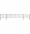 vidaXL Garden Fence with Hoop Top Steel 8.5x1.2 m Black