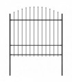 vidaXL Garden Fence with Spear Top Steel
