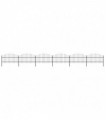 vidaXL Garden Fence with Spear Top Steel (1-1.25)x10.2 m Black