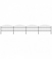 vidaXL Garden Fence with Spear Top Steel (1-1.25)x6.8 m Black