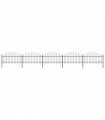 vidaXL Garden Fence with Spear Top Steel (1-1.25)x8.5 m Black