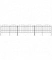 vidaXL Garden Fence with Spear Top Steel (1.5-1.75)x10.2 m Black