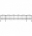 vidaXL Garden Fence with Spear Top Steel (1.75-2)x10.2 m Black