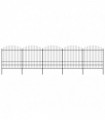 vidaXL Garden Fence with Spear Top Steel (1.75-2)x8.5 m Black