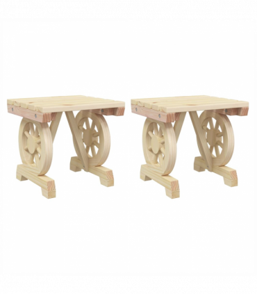 vidaXL Garden Footstools 2 pcs Solid Wood Fir