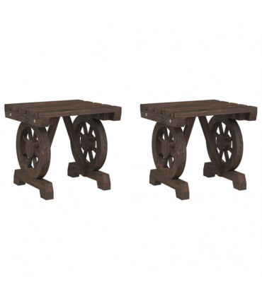 vidaXL Garden Footstools 2 pcs Solid Wood Fir