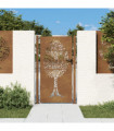 vidaXL Garden Gate 105x205 cm Corten Steel Tree Design