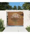 vidaXL Garden Gate 85x75 cm Corten Steel Tree Design