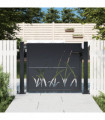 vidaXL Garden Gate Anthracite 105x105 cm Steel Grass Design