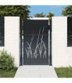 vidaXL Garden Gate Anthracite 105x130 cm Steel Grass Design