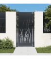 vidaXL Garden Gate Anthracite 105x205 cm Steel Grass Design