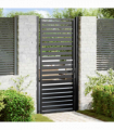 vidaXL Garden Gate Lockable Black 100x200 cm Aluminium