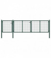vidaXL Garden Gate Steel 400x100 cm Green