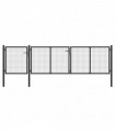 vidaXL Garden Gate Steel 400x75 cm Anthracite