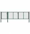 vidaXL Garden Gate Steel 400x75 cm Green