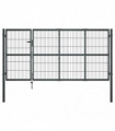 vidaXL Garden Gate with Posts Steel 350x120 cm Anthracite