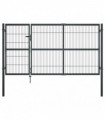 vidaXL Garden Gate with Posts Steel 350x140 cm Anthracite
