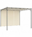 vidaXL Garden Gazebo with Side Curtain 3x3x2.25m Cream