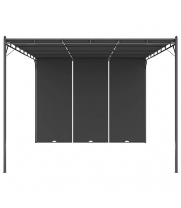 vidaXL Garden Gazebo with Side Curtain 4x3x2.25 m Anthracite