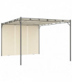 vidaXL Garden Gazebo with Side Curtain 4x3x2.25 m Cream