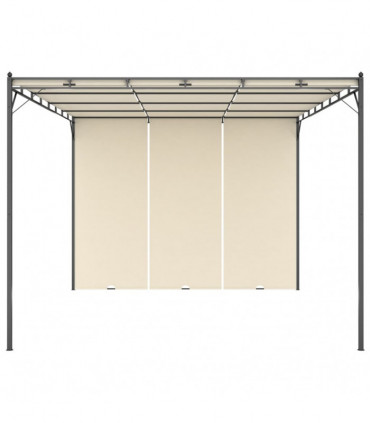 vidaXL Garden Gazebo with Side Curtain 4x3x2.25 m Cream
