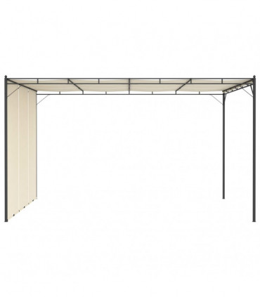 vidaXL Garden Gazebo with Side Curtain 4x3x2.25 m Cream