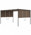 vidaXL Garden Gazebo with Side Curtain 4x3x2.25 m Taupe