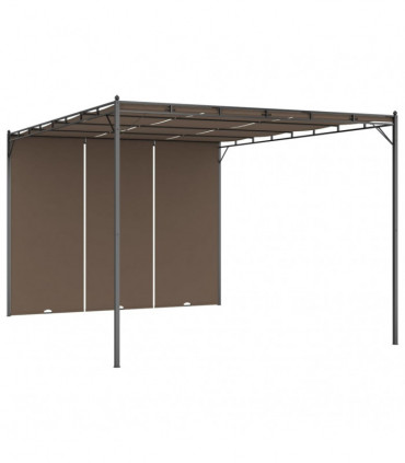 vidaXL Garden Gazebo with Side Curtain 4x3x2.25 m Taupe