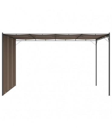 vidaXL Garden Gazebo with Side Curtain 4x3x2.25 m Taupe
