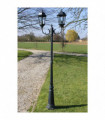 vidaXL Garden Light Post 2-arms 230 cm Dark Green/Black Aluminium