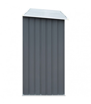 vidaXL Garden Log Storage Shed Galvanised Steel 330x84x152 cm Grey