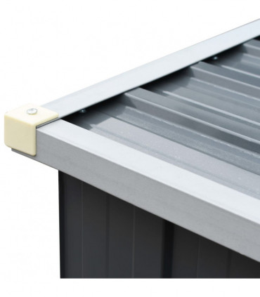 vidaXL Garden Log Storage Shed Galvanised Steel 330x84x152 cm Grey
