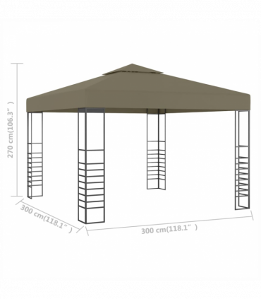 vidaXL Garden Marquee 3x3 m Taupe 180 g/m²