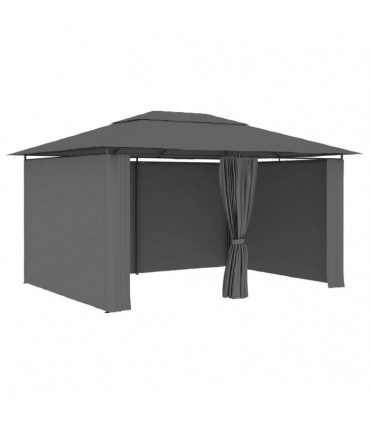 vidaXL Garden Marquee with Curtains 4x3 m Anthracite