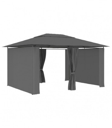 vidaXL Garden Marquee with Curtains 4x3 m Anthracite